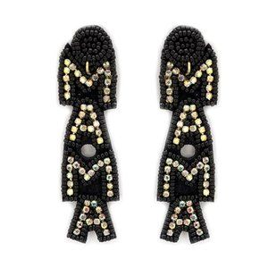 Mama Beaded Earrings - Black